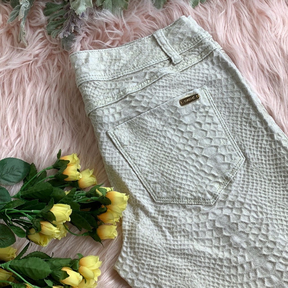 Cachè | Skinny Pants Snakeskin Textured Size 2